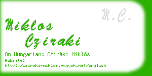 miklos cziraki business card